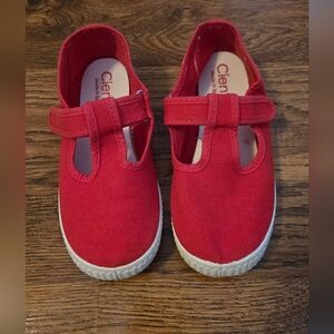 Cienta Kids T-strap Red Sneakers